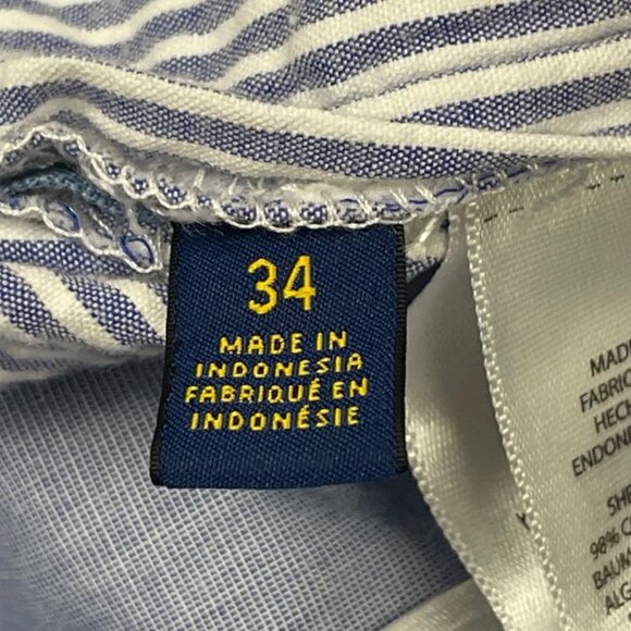 Polo Ralph Lauren Men's Casual Shorts - Blue Striped Seersucker - Size 34 - EUC - Picture 11 of 12